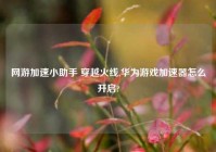 网游加速小助手 穿越火线,华为游戏加速器怎么开启?