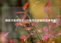 用房子抵押贷款40万每月还款额的法律考量