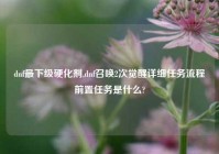dnf最下级硬化剂,dnf召唤2次觉醒详细任务流程前置任务是什么?