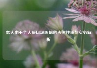 本人由于个人原因辞职信的法律性质与实务解析