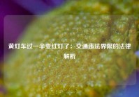 黄灯车过一半变红灯了：交通违法界限的法律解析