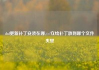 dnf更新补丁安装在哪,dnf立绘补丁放到哪个文件夹里