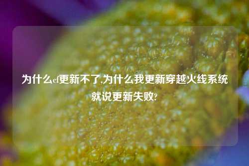 为什么cf更新不了,为什么我更新穿越火线系统就说更新失败?