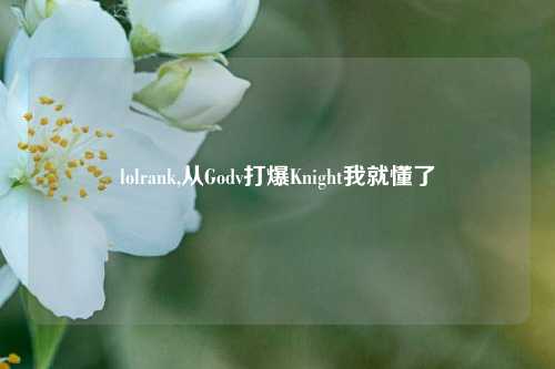 lolrank,从Godv打爆Knight我就懂了