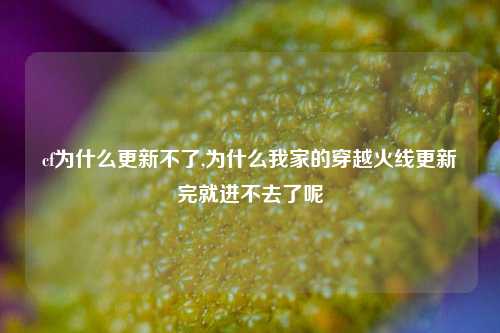 cf为什么更新不了,为什么我家的穿越火线更新完就进不去了呢