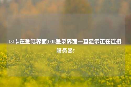 lol卡在登陆界面,LOL登录界面一直显示正在连接服务器?
