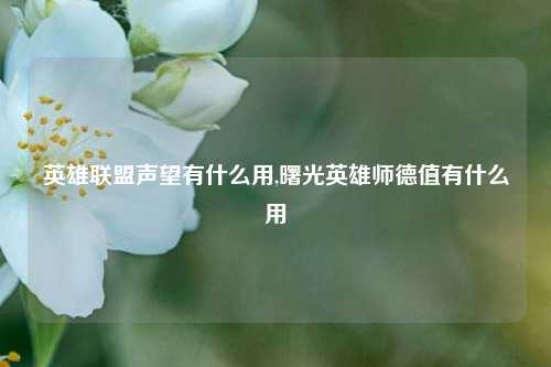 英雄联盟声望有什么用,曙光英雄师德值有什么用