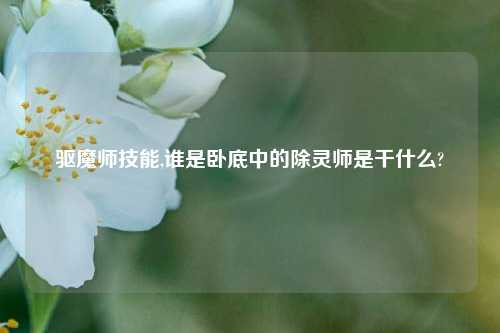 驱魔师技能,谁是卧底中的除灵师是干什么?