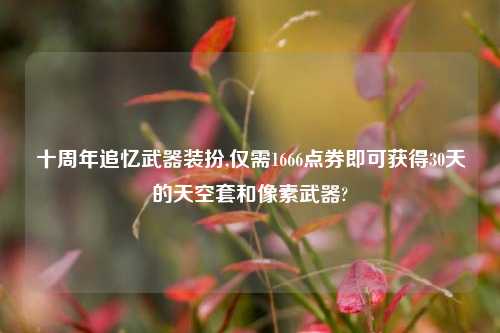 十周年追忆武器装扮,仅需1666点券即可获得30天的天空套和像素武器?