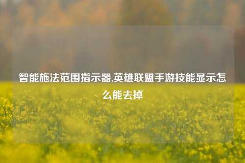 智能施法范围指示器,英雄联盟手游技能显示怎么能去掉