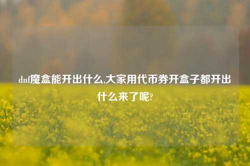 dnf魔盒能开出什么,大家用代币券开盒子都开出什么来了呢?