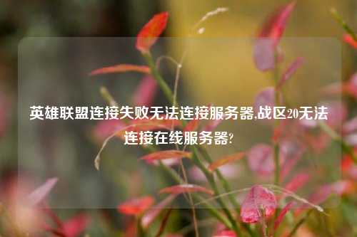 英雄联盟连接失败无法连接服务器,战区20无法连接在线服务器?