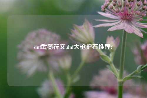 dnf武器符文,dnf大枪护石推荐?