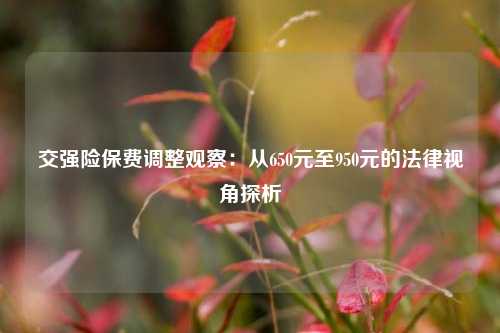 交强险保费调整观察：从650元至950元的法律视角探析