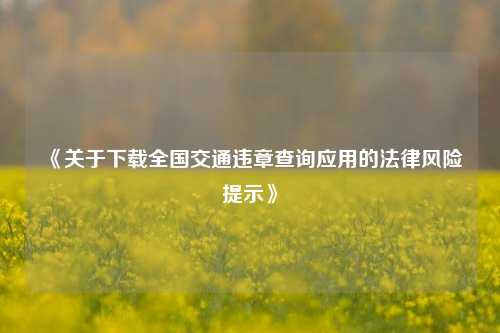 《关于下载全国交通违章查询应用的法律风险提示》