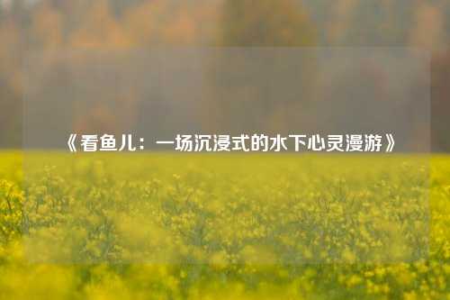 《看鱼儿：一场沉浸式的水下心灵漫游》