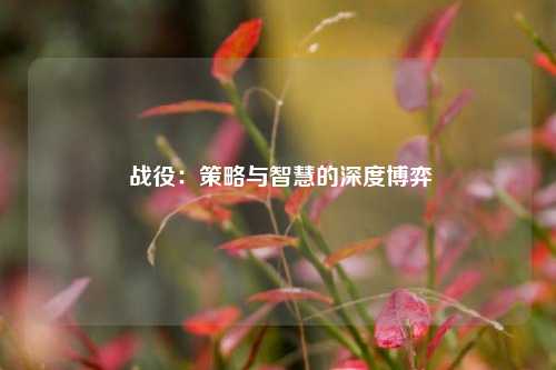  战役：策略与智慧的深度博弈