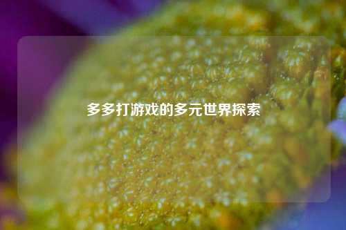 多多打游戏的多元世界探索