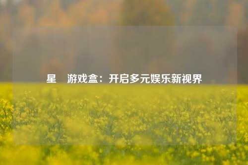 星玥游戏盒：开启多元娱乐新视界
