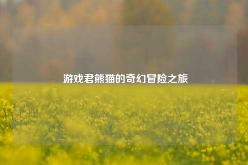  游戏君熊猫的奇幻冒险之旅