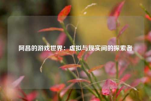 阿昌的游戏世界:虚拟与现实间的探索者