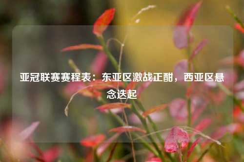 亚冠联赛赛程表：东亚区激战正酣，西亚区悬念迭起